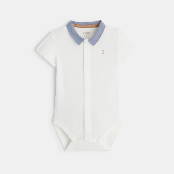 سالوبيت قصير مخطط وبودي سوت، باللون الأزرق للأولاد الصغار